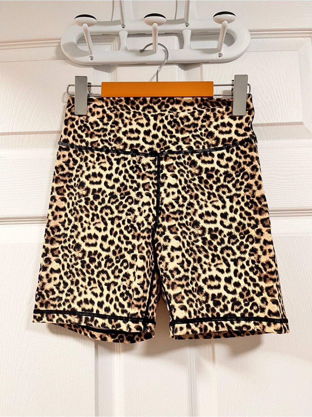 Leopard Print High-Waist Bike Shorts